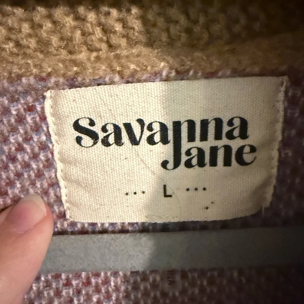 Savanna Jane Boho, Western, Cozy, Button Front Brown Floral Cardigan, Sz Large - Picture 4 of 8